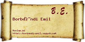 Borbándi Emil névjegykártya