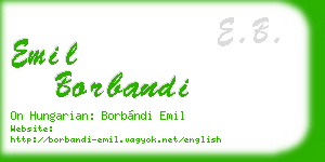 emil borbandi business card