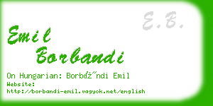 emil borbandi business card